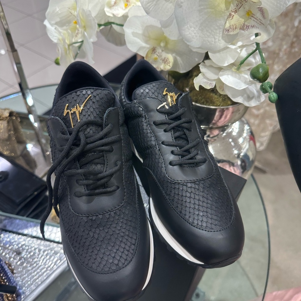 Giuseppe Zanotti Black and Gold Men's Sneakers